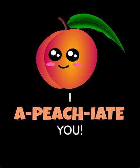 I A Peach Iate You Cute Peach Pun Digital Art By Dogboo