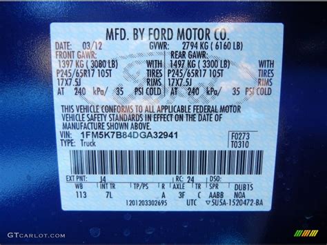 Ford Deep Impact Blue Paint Code