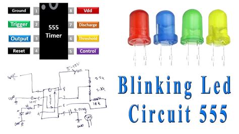 Led Blinking Light Circuit Using Ic 555 Step By Step Connection Explain