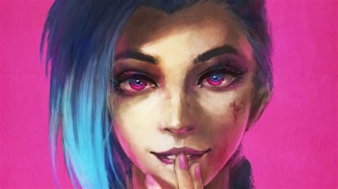 1920x1080 Jinx League Of Legends Painting Laptop Full Hd 1080p Hd 4k