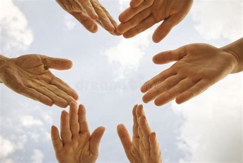 Friendly People Stock Image Image Of Blue Hand Team 4015605