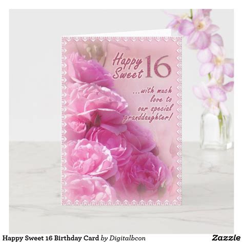 Happy Sweet 16 Birthday Card 16th Birthday Card