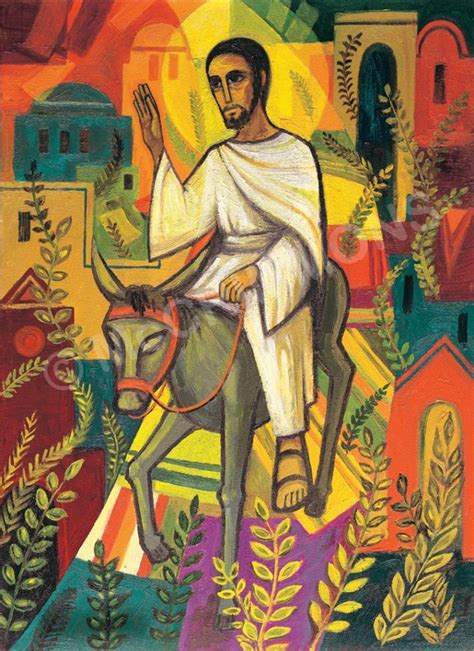 Jesus Enters Jerusalem Religious Art Christian Art Biblical Art