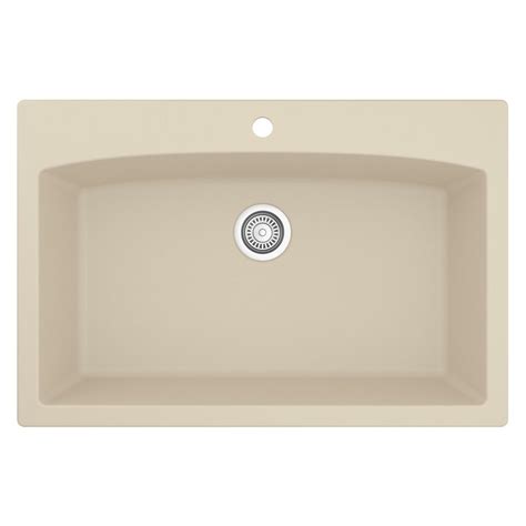 Choose from single bowl, double bowl, and farmhouse sink options. Karran Drop-In Quartz Composite 33 in. 1-Hole Single Bowl ...
