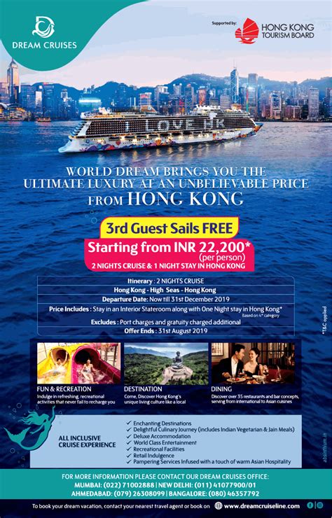 Dream Cruises Hong Kong Tourism Board Ad Delhi Times Advert Gallery
