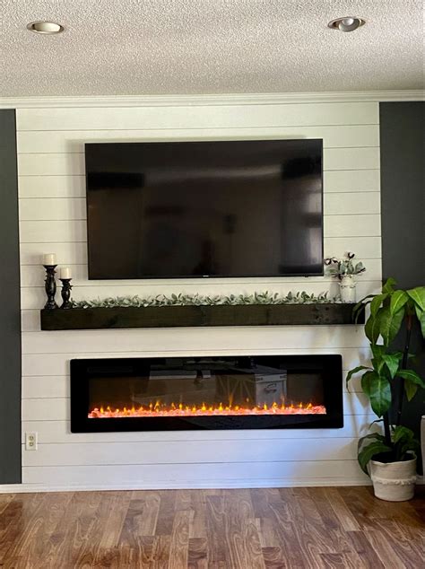 Shiplap Electric Fireplace In 2020 Farm House Living Room Electric