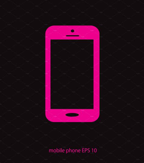 Smartphone Icon Neon Pink Icons ~ Creative Market