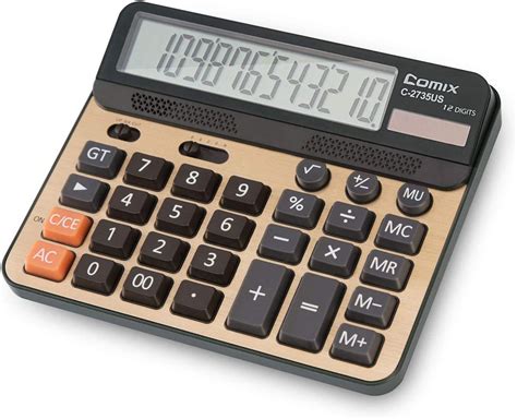 Calculator 12 Digits Lcd Display Standard Function Desk Calculators