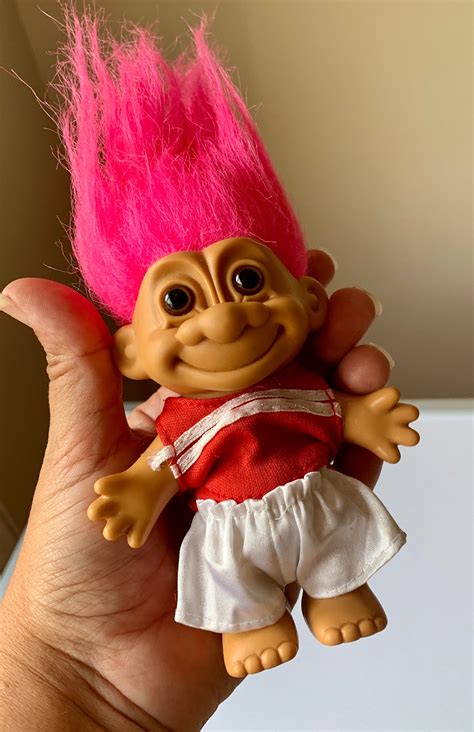 Vintage 1980s 1990s Russ Pink Hair Troll Doll Figure Etsy