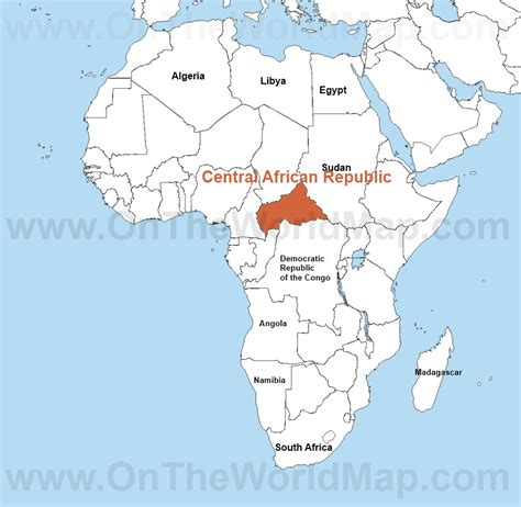 Central African Republic On The World Map Central African Republic On