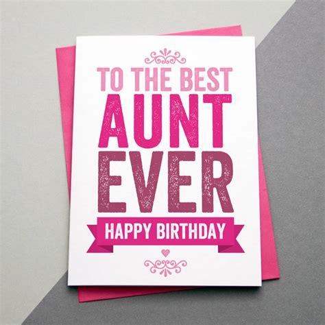 Best Auntie Aunt Aunty Ever Birthday Card By A Is For Alphabet