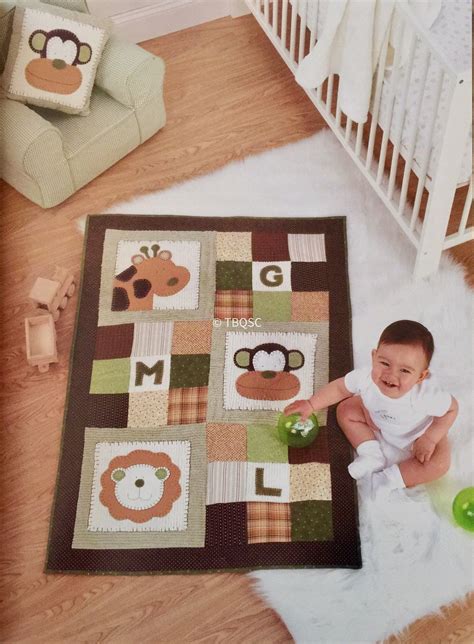 Sweet Nursery Chic Jungle Quilt Etsy In 2022 Animal Baby Quilt