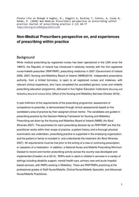 Pdf Non Medical Prescribers Prescribing Within Practice