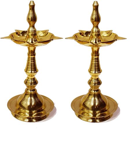 Buy Satvik 7 Inch Standing Brass Metal Kerala Samai Diwali Deepak For