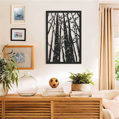 Forest Metal Wall Art Nature Decor Metal Tree Wall Art Home Etsy