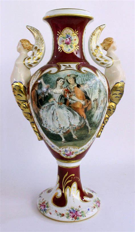 A Limoges Vase Painted With Flowers And A Couple Dancing … Limoges Ceramics