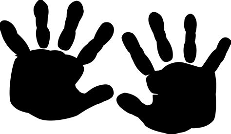 Silhouette Finger Printing Hand Black Baby Hands Clipart Png