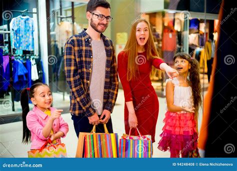 Happy family shopping stock photo. Image of buying, father - 94248408