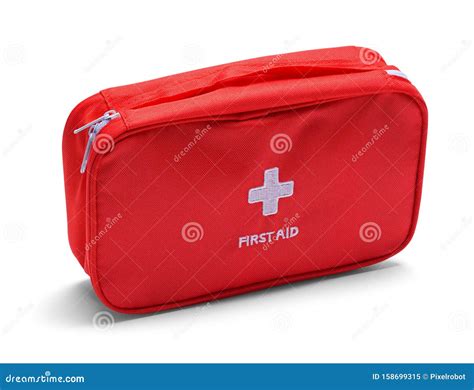 Red First Aid Kit Stock Image Image Of White Isolated 158699315