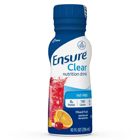 Ensure Clear Nutrition Drink 0g Fat 8g Of High Quality Protein Mixed