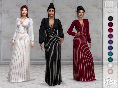 Sifixs Alessia Gown Sims 4 Clothing Sims 4 Mods Clothes Gowns