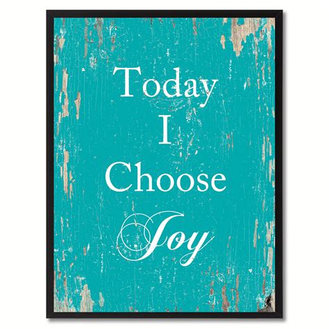 Today I Choose Joy Quote Saying Canvas Print Picture Frame Home Decor