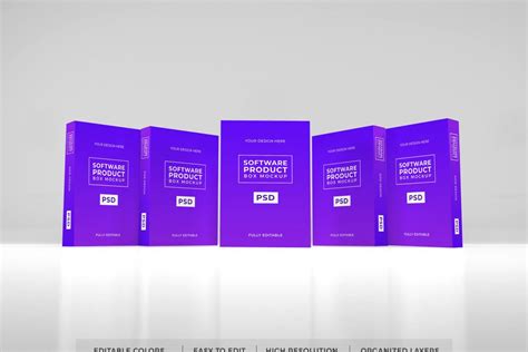 realistic software box mockup template deeezy
