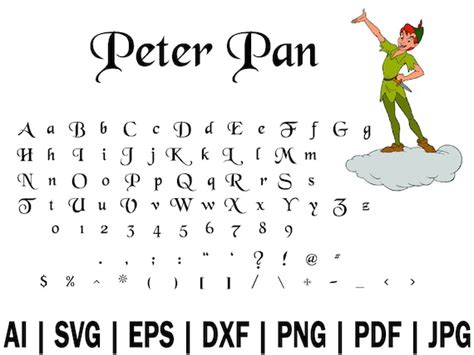 Disney Peter Pan Font Instant Download Etsy Uk