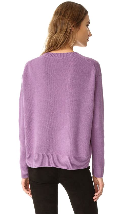 Vince Boxy Cashmere Sweater In Violet Purple Lyst