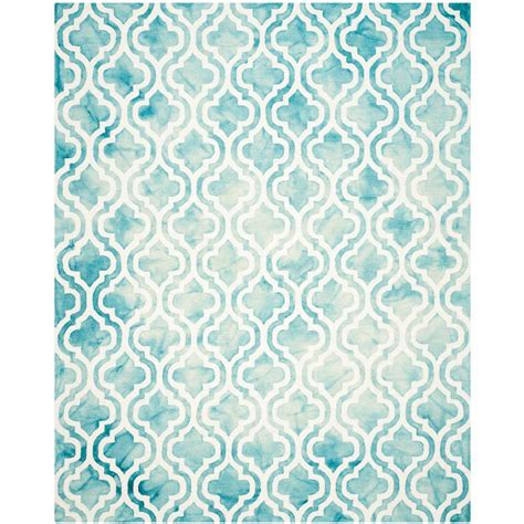 Safavieh Dip Dye Turquoiseivory 9 Ft X 12 Ft Area Rug Ddy537d 9