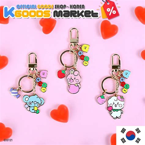 Bts Bt21 Baby Metal Keyring Jelly Candy Monopoly Official Goods