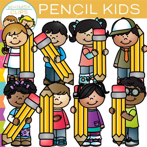 Kids With Pencils Clip Art Whimsy Clips