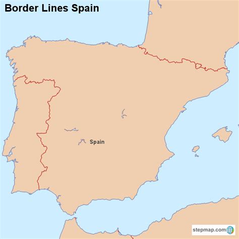 Stepmap Border Lines Spain Landkarte Für Spain