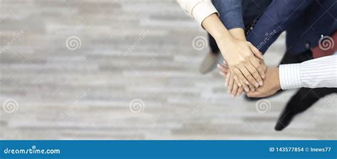 Business Teamwork Groups People Hands Stacked Huddle Together Showing