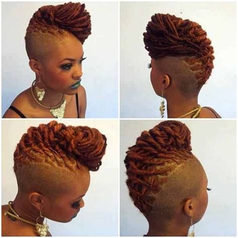 Dreadlock Mohawk Hairstyle For Women Locs And Shaved Sides Hairstyles Pinterest Shaved