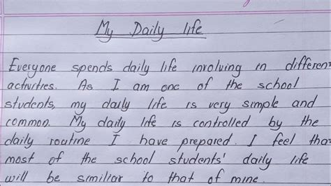 My Daily Life Paragraph On My Daily Routine Write An Essay On My