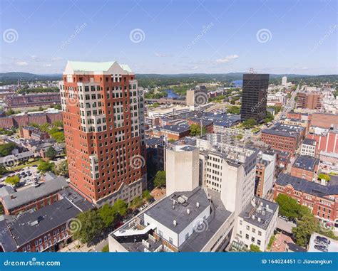 Manchester Downtown Aerial View Nh Usa Stock Image Image Of
