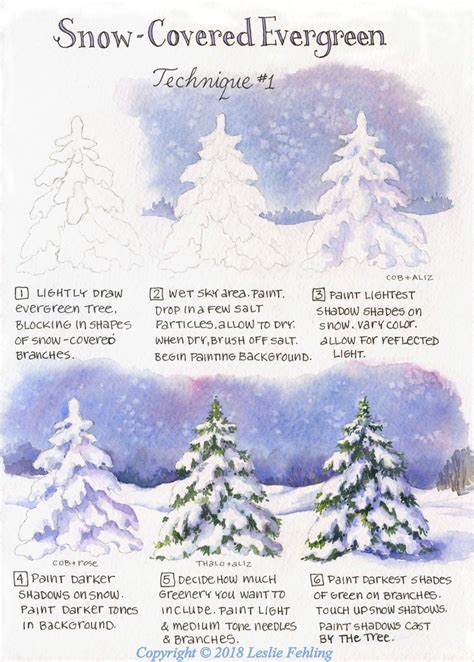 How To Paint A Snow Covered Evergreen Tree Technique 1 Artofit