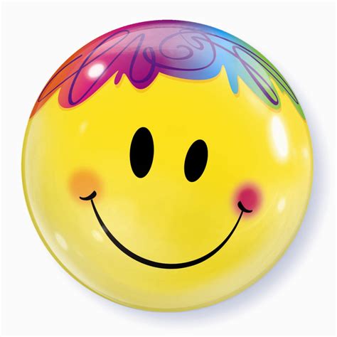 Bright Yellow Smiley Face Bubble Balloon 22
