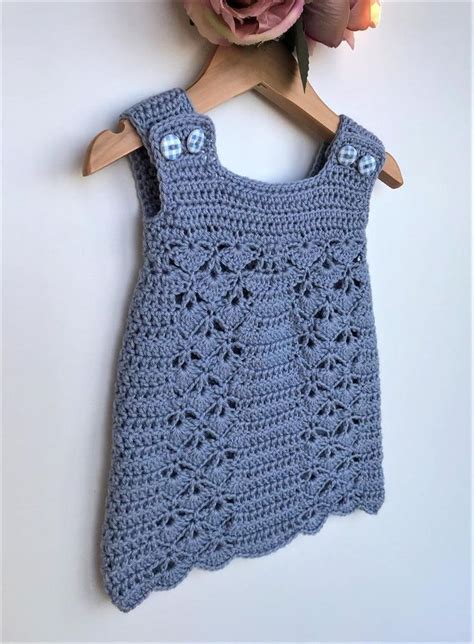 Crochet Pattern Baby Dress Pinafore Newborn To 36 Months Etsy Crochet Baby Clothes