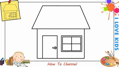 How To Draw A House Easy Step By Step For Kids Beginners Children 4
