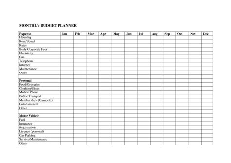 Monthly Bookkeeping Record Template — Db