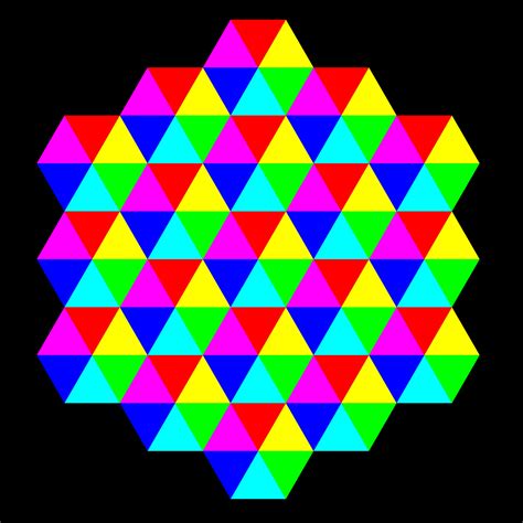 Clipart Triangle Tessellation 6 Color