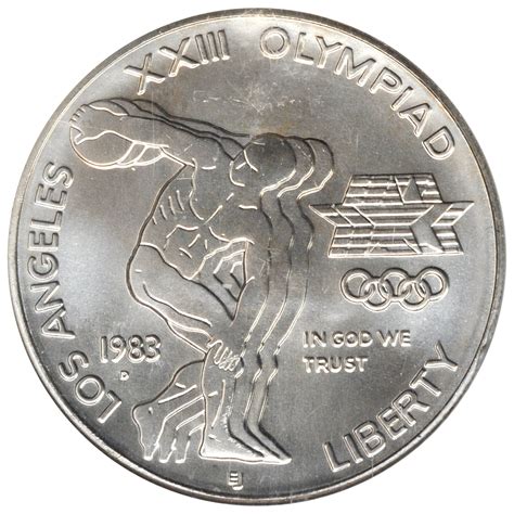 Value Of 1983 1 Olympic Silver Coin Sell Silver Coins