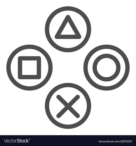 Joystick Buttons Line Icon Game Console Buttons Vector Image