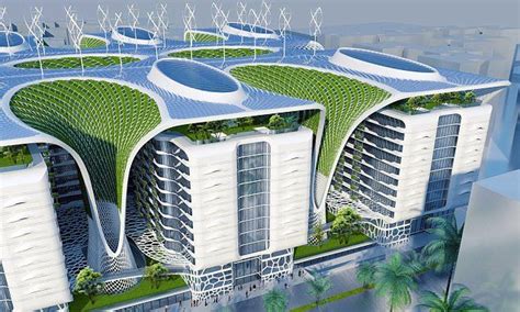 Architect Designs Complex Fitted With Wind Turbines And Solar Panels
