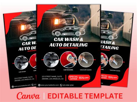 Car Wash Flyer Editable Template Car Detailing Flyer Car - Etsy