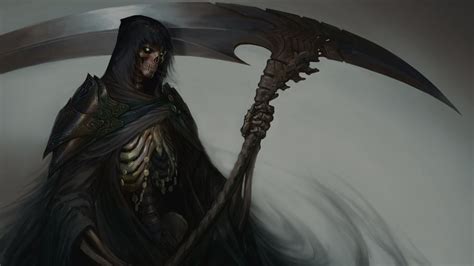 Artistic Grim Reaper Wallpaper With Large Scythe Hd Wallpapers