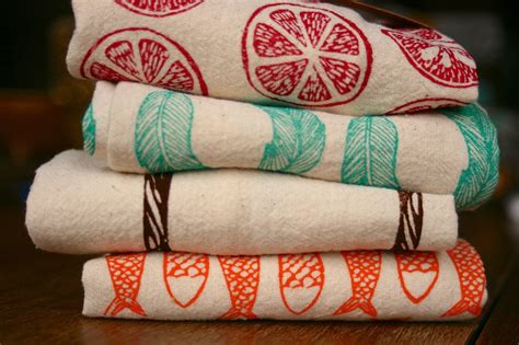 Flour Sack Towels Hand Printed Choose Your Set Of 3
