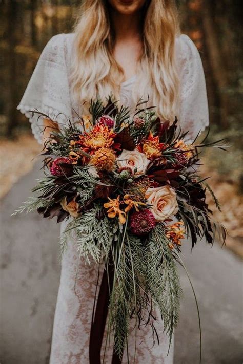Top 20 Rust Sunset Dusty Orange Wedding Bouquets For Fall